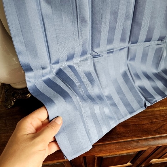 Northern Nights 500TC Damask Set Of 2 Luxury Blue King Pillowcases 100% Cotton - Picture 8 of 13